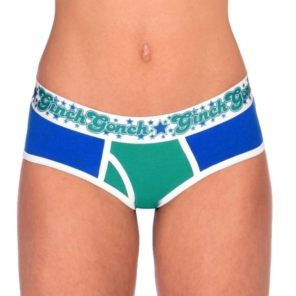 GINCH Gonch Boyfriend Inspired Brief Underwear Panty Blue Lagoon Intimates NIP - Picture 2 of 11